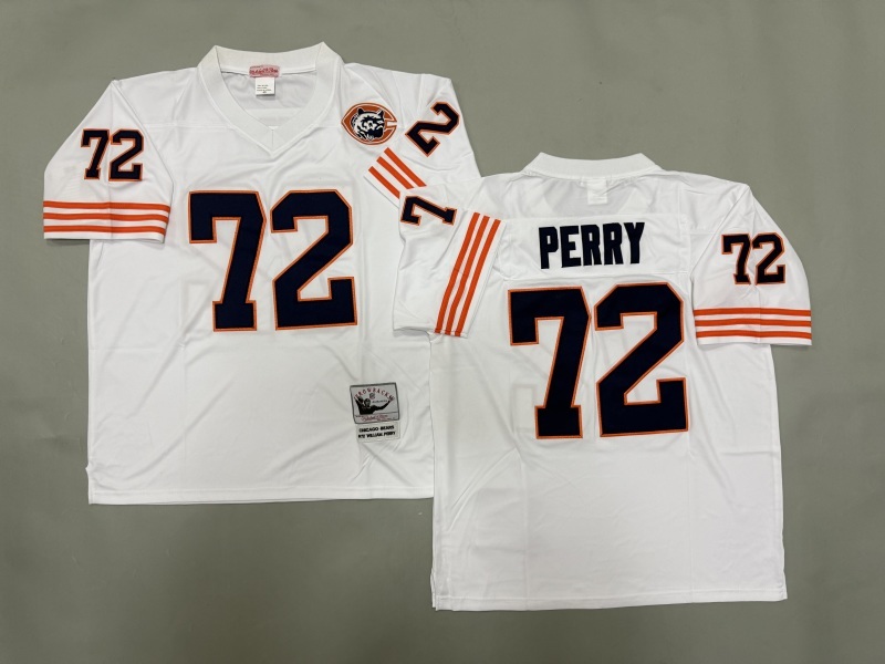 Men 2025 Nike Chicago Bears 72 Perry White Throwback Limited NFL Jersey style 001